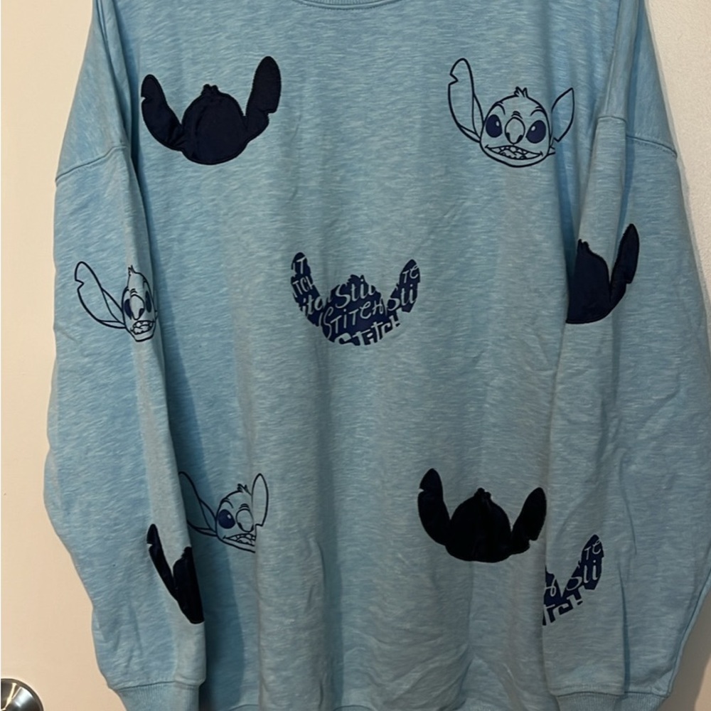 Stitch Graphic Blue Sweatshirt